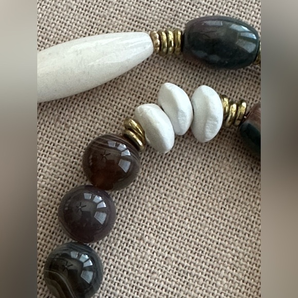 22 inch Botswana Agate and Jade bead necklace NWOT - Picture 6 of 14
